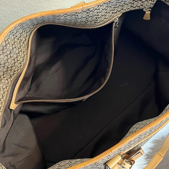 Coach F77012 Vintage XL Signature C Canvas w/Vachetta Leather Trim Tote … - Picture 6 of 12